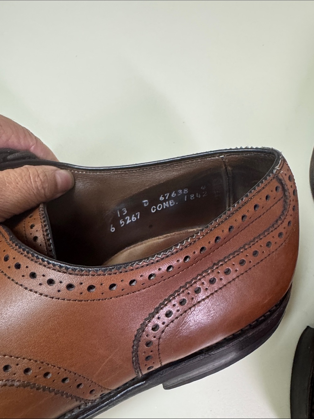 Allen Edmonds Brown Leather Cap-Toe Derby Oxfords - Picture 4 of 7